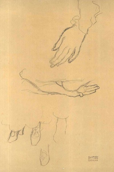 Händestudien Schuhstudie von Gustav Klimt